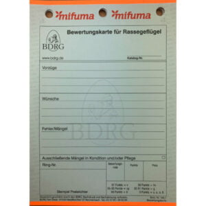BDRG - Bewertungskarten für  Rassegeflügel - Block