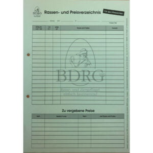 BDRG - Rasse- und Preisverzeichnis für Preisrichter